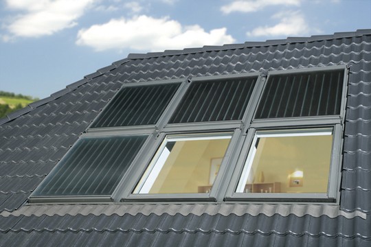 FAKRO sestava oken a solarnich kolektoru